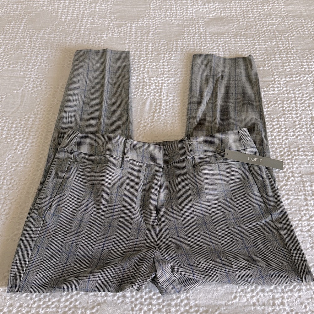 Plaid high waist ankle pants